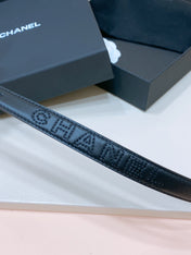 CHANEL 26S BELT 20 MM IN BLACK CALFSKIN 655206
