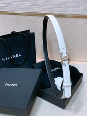 CHANEL 26S BELT 20 MM IN WHITE CALFSKIN 655208