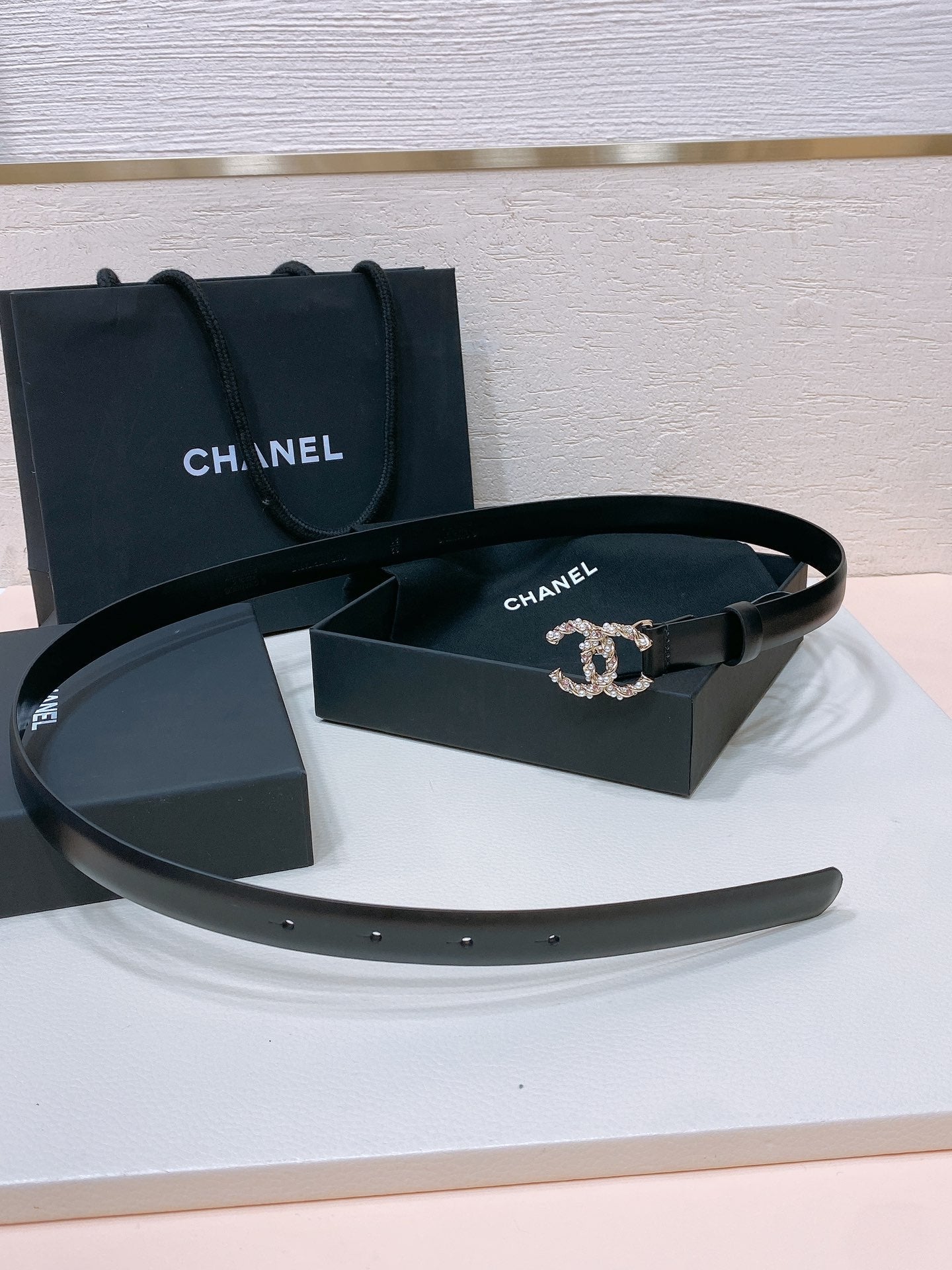 CHANEL 26S BELT 20 MM IN BLACK CALFSKIN 655210