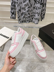 PRA DOWNTOWN BOLD SNEAKERS WHITE AND LIGHT PINK CALFSKIN