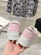 PRA DOWNTOWN BOLD SNEAKERS WHITE AND LIGHT PINK CALFSKIN
