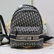 DIOR 26S TRAVEK BACKPACK 35 IN BLUE OBLIQUE JACQUARD