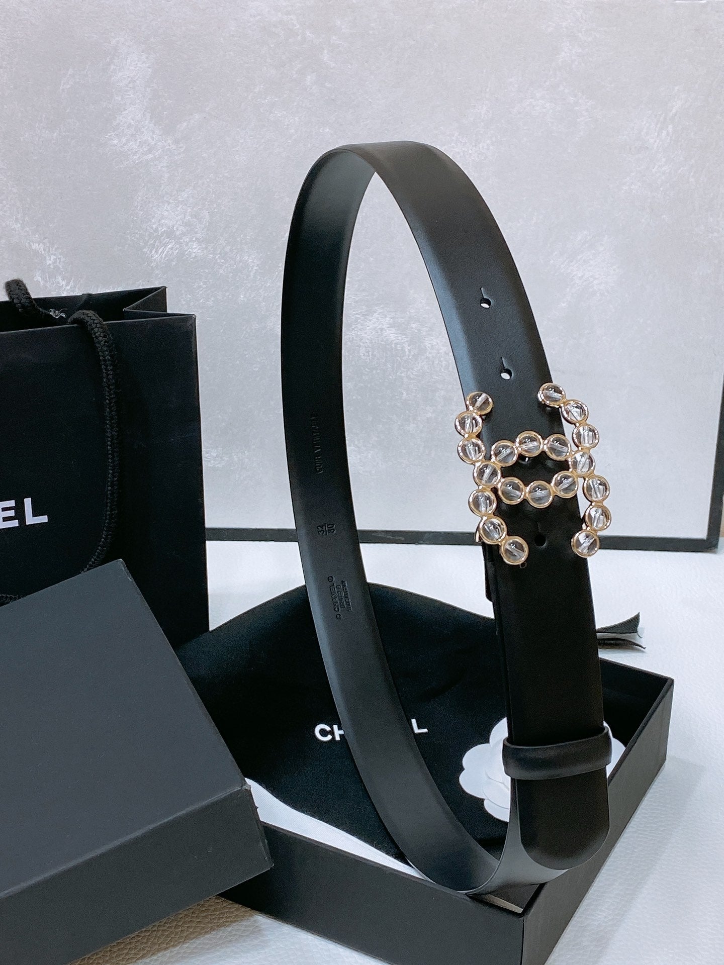 CHANEL 26S BELT 30 MM IN BLACK CALFSKIN 670907