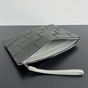 LARGE CASSETTE POUCH 35 IN CORDUROY GRAY CALFSKIN