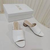 DIOR 26S WIDE-STRAP MULES 40 MM IN WHITE SMOOTH CALFSKIN