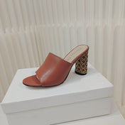 DIOR 26S WIDE-STRAP MULES 80 MM IN BURNT ORANGE SMOOTH CALFSKIN