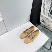 LES BALLERINES CELINE BABIES IN CAMEL BEIGE PATENT CALFSKIN