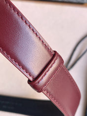 YSL 25S BELT 24 MM IN DARK RED CALFSKIN 529683