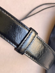 YSL 25S BELT 24 MM IN BLACK CALFSKIN 529687