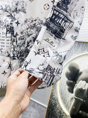 LV LONG-SLEEVED SHIRT WHITE COTTON ALLOVER MONOGRAM CITY WALK PRINT 238817
