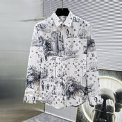 LV LONG-SLEEVED SHIRT WHITE COTTON ALLOVER MONOGRAM CITY WALK PRINT 238817