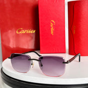 SANTOS ROUND FRAME SUNGLASSES 524480 IN METAL AND WOODEN