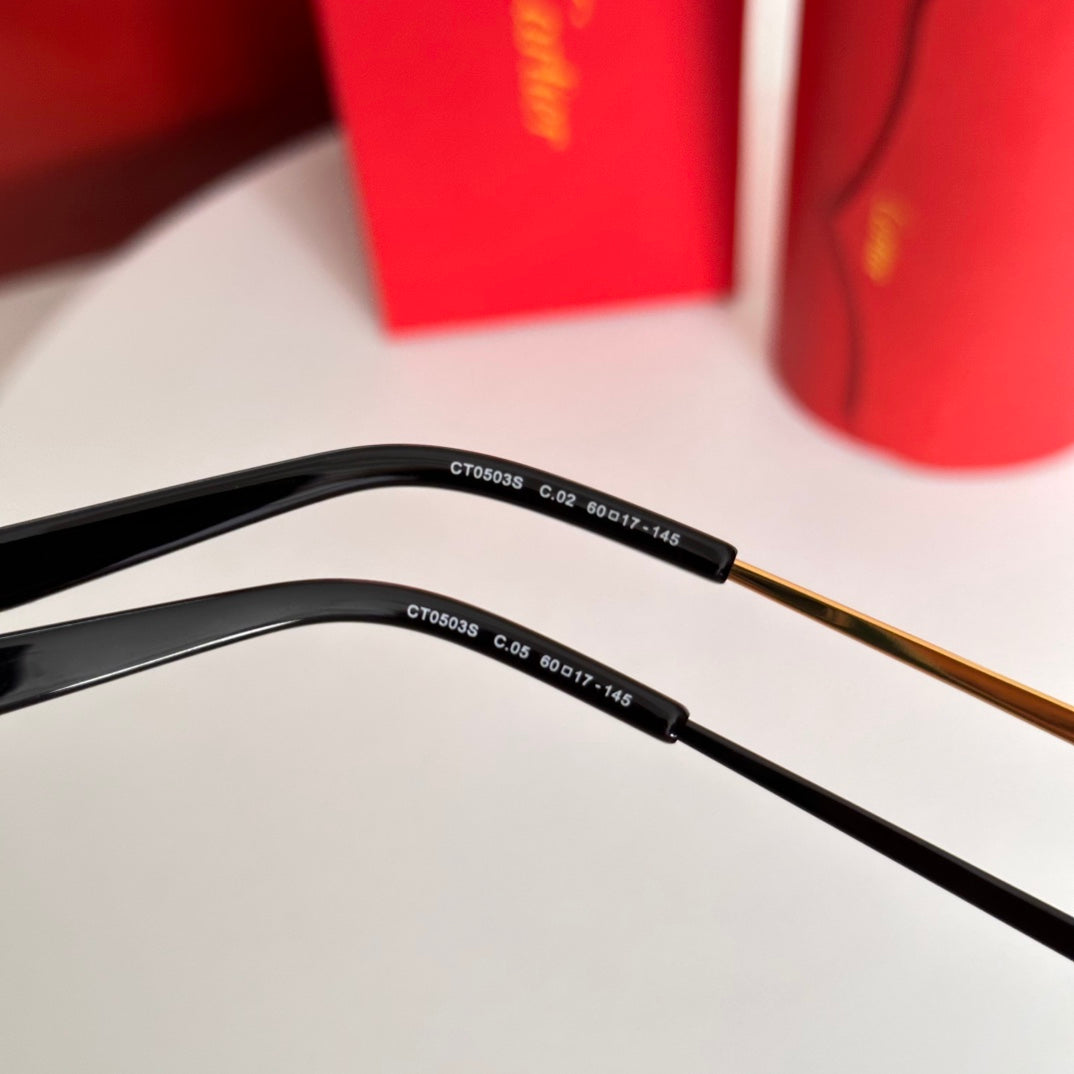 PANTHÈRE RIMLESS SQUARE FRAME SUNGLASSES CT0503S IN METAL