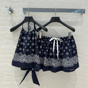 MIUMIU MIDNIGHT BLUE STRAPPY BACK TOP