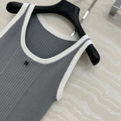 CC Knitted Vest Gray Cotton