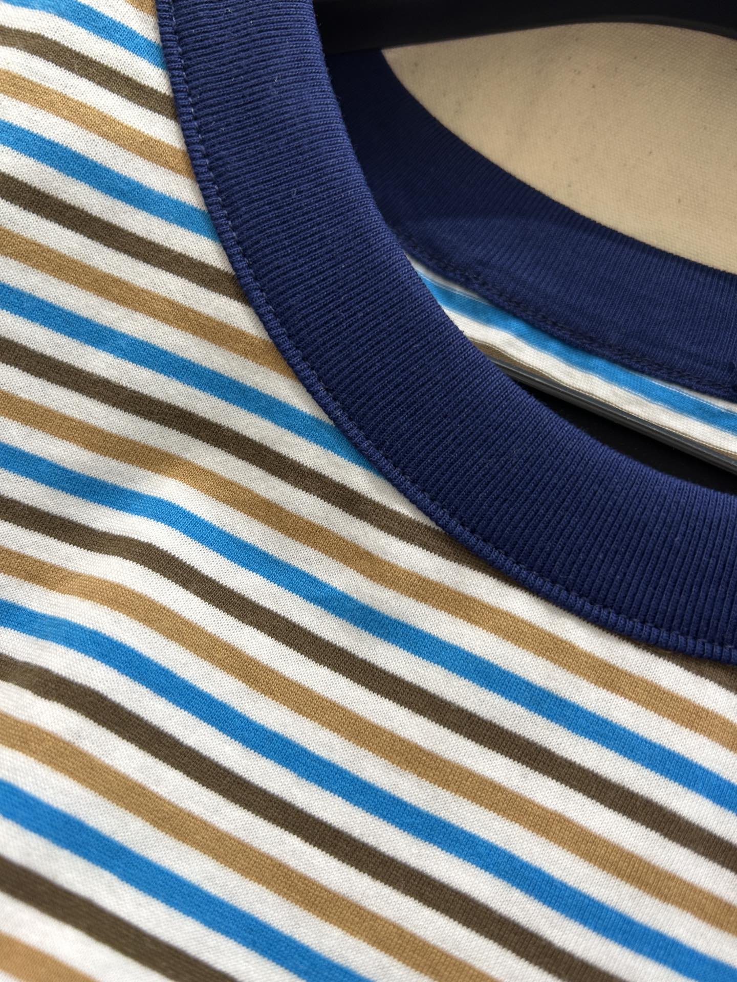 STRIPED CREW NECK TEE 25S IN COTTON 266080