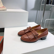 LP 25S PENNAN FRINGE LOAFER 35MM IN GLAZED HONEY CALFSKIN