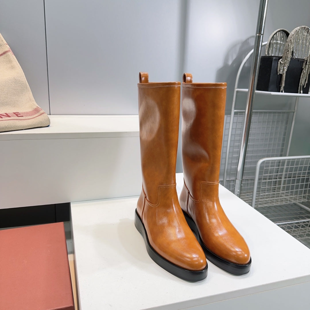 LP 25S JOHN BOOT IN BURNT ORANGE CALFSKIN