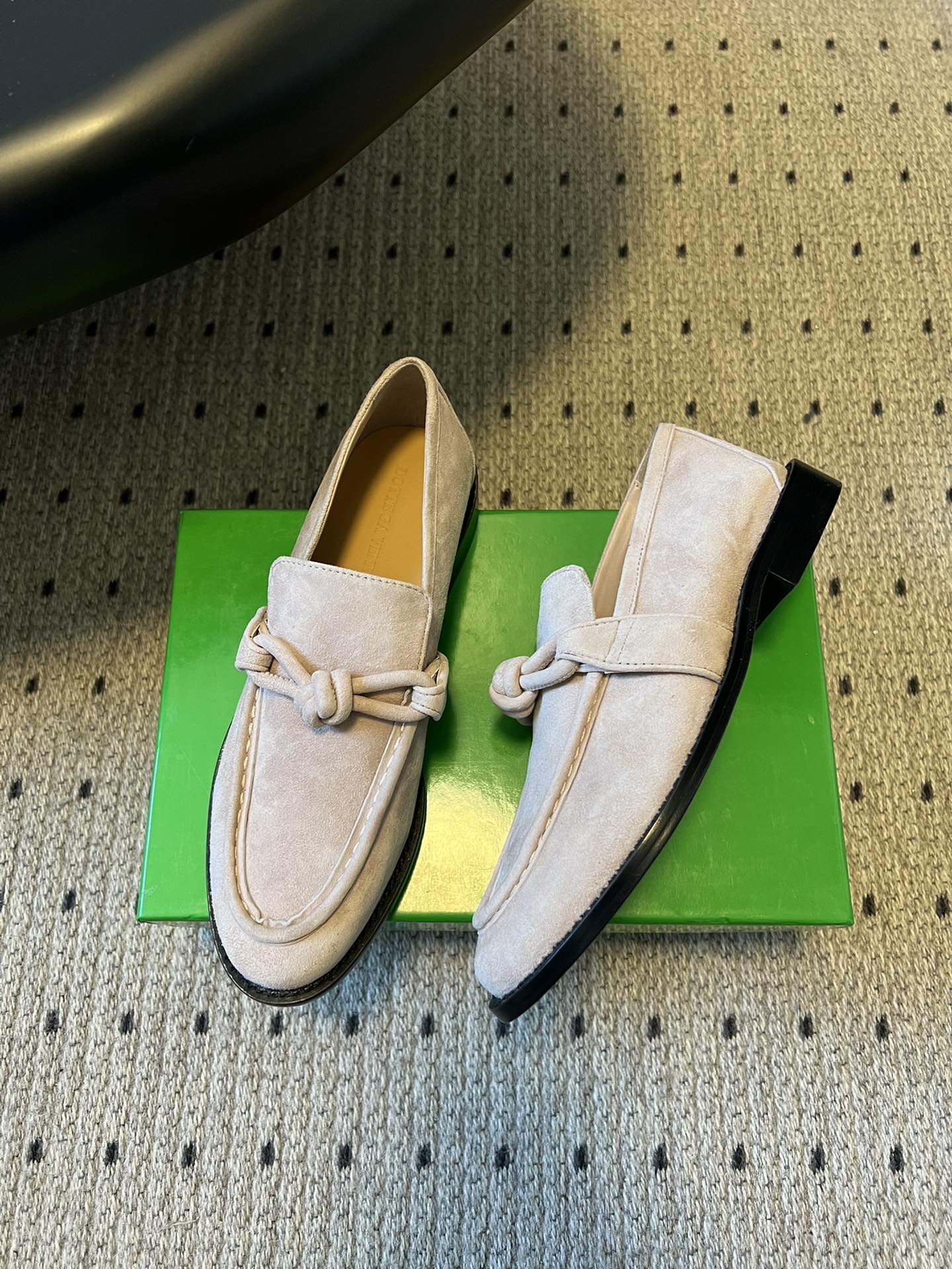 BOTTEGA VENETA 26S LOAFERS IN LIGHT BEIGE SUEDE
