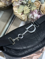 DIOR 26S DIORLY BAG 28 IN BLACK CALFSKIN