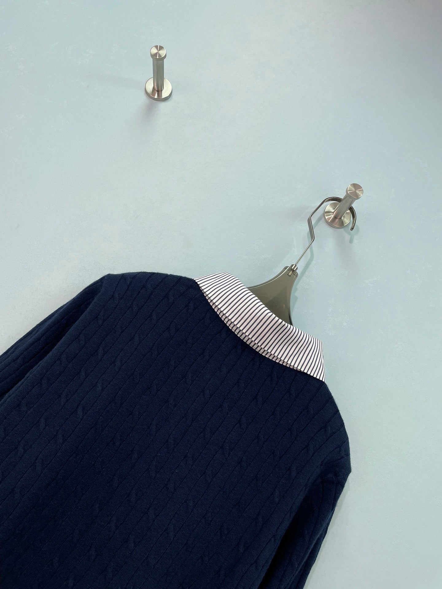 MIUMIU 26S SHIRT-COLLAR CABLE-KNIT CARDIGAN 1392