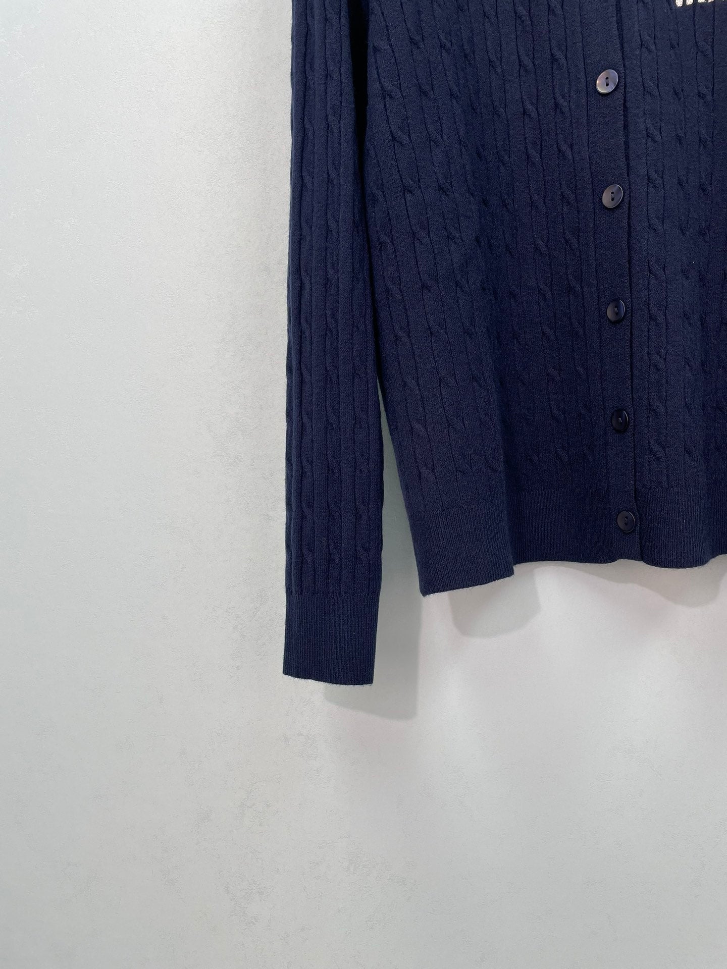 MIUMIU 26S SHIRT-COLLAR CABLE-KNIT CARDIGAN 1392