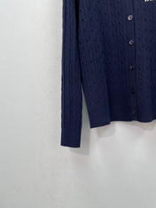 MIUMIU 26S SHIRT-COLLAR CABLE-KNIT CARDIGAN 1392