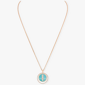 LUCKY MOVE 3 DIAMONDS TURQUOISE PINK GOLD DIAMOND NECKLACE
