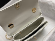 CC TRENDY 20CM WHITE LAMBSKIN GOLD HARDWARE