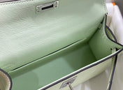HM KELLY MINI 20 SEAFOAM EPSOM SILVER HARDWARE
