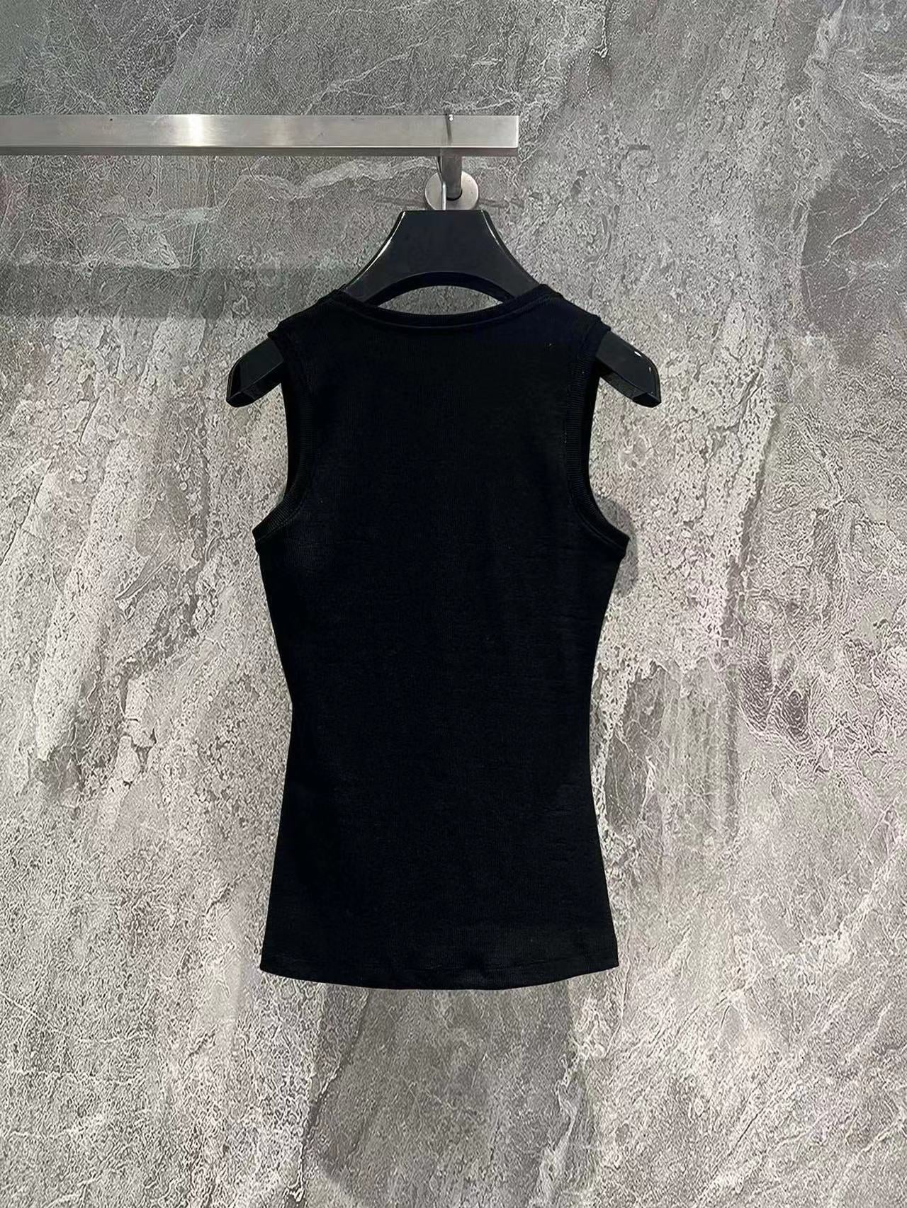 Anagram Tank Top Black Cotton