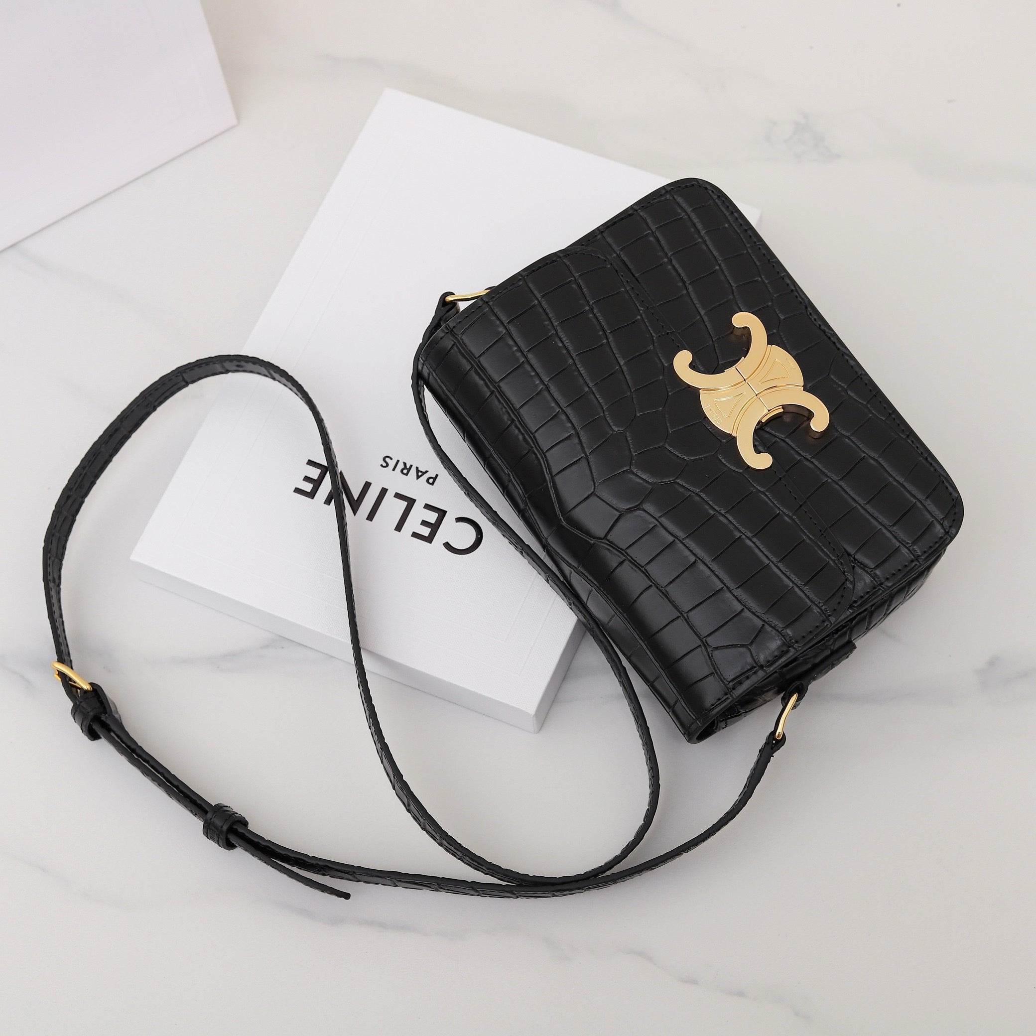 TRIOMPHE TEEN 18 BLACK ALLIGATOR SKIN