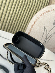 VANITY 17 CAVIAR WITH HANDLE IN BLACK CALFSKIN GOLD HARDWARE