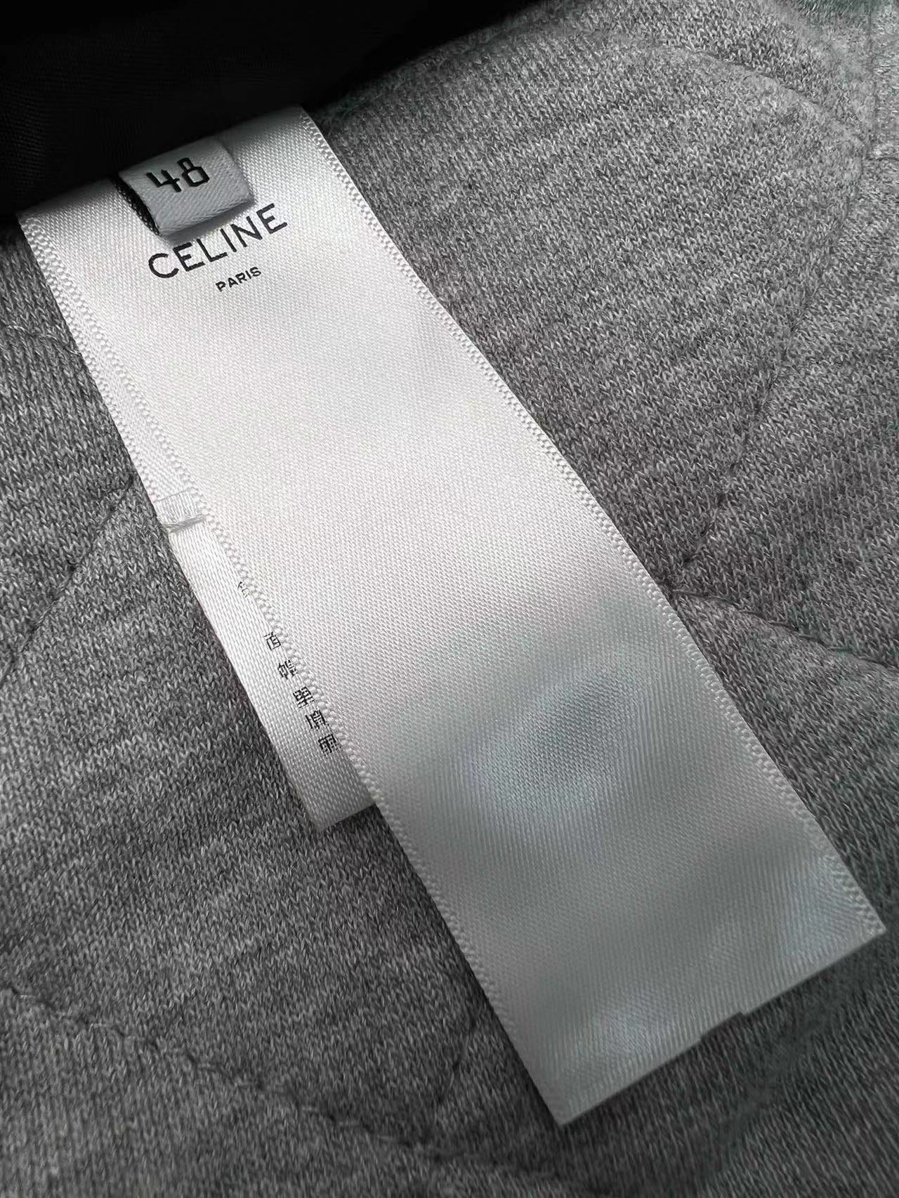 Celine Jackets C Logo Black White Mix Grey Cotton