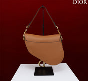 SADDLE BAG 25 WITH STRAP GOLD GRAINED CALFSKIN GHW