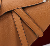 SADDLE BAG 25 WITH STRAP GOLD GRAINED CALFSKIN GHW