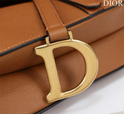 SADDLE BAG 25 WITH STRAP GOLD GRAINED CALFSKIN GHW
