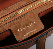 SADDLE BAG 25 WITH STRAP GOLD GRAINED CALFSKIN GHW