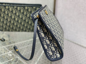 OBLIQUE BOOK TOTE 26 IN DARK BLUE MONOGRAM JACQUARD