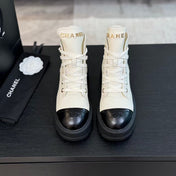 ANKLE BOOTS IN WHITE MIX BLACK CALFSKIN 936574