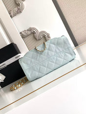 CC 25 MINI HANDBAG 22CM IN BABY BLUE GRAINED CALFSKIN GOLD HARDWARE