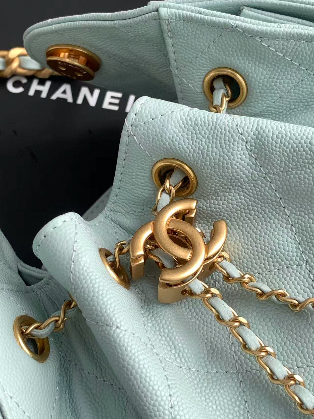 CC 25 MINI HANDBAG 22CM IN BABY BLUE GRAINED CALFSKIN GOLD HARDWARE