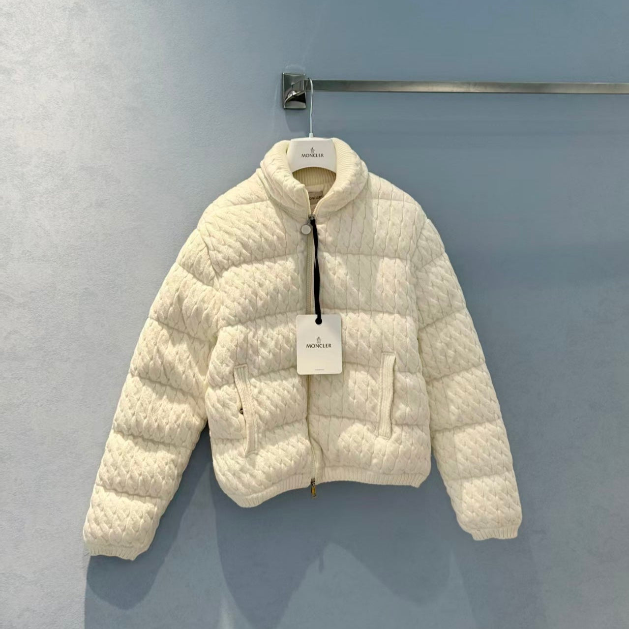 MONCLER JACKET IN WHITE WOOL