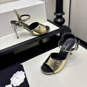 CHANEL 26S STRAPPY SANDALS IN GOLD METALLIC