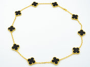 VINTAGE ONYX NECKLACE 10 MOTIFS GOLD
