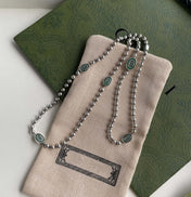 INTERLOCKING G BOULE CHAIN NECKLACE SILVER
