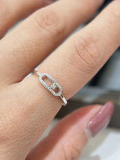 MOVE UNO SILVER DIAMOND RING