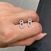 MOVE UNO PAVED DIAMOND EARRINGS