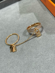 HM KELLY CLOCHETTE DOUBLE RING IN ROSE GOLD WITH DIAMONDS