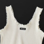 MIU MIU LACE-TRIM TANK TOP IN WHITE